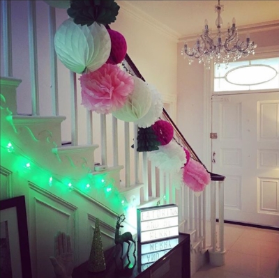 The hallway decor last year before the light box was updated to obscenities.