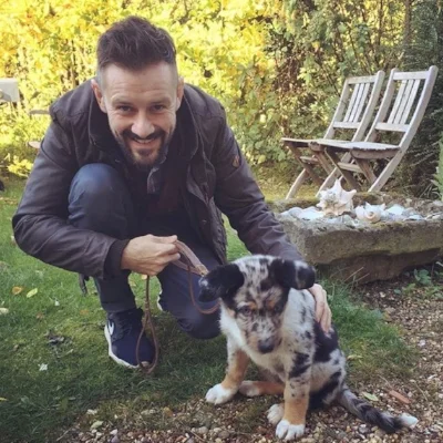 One man and his dog, Luna.