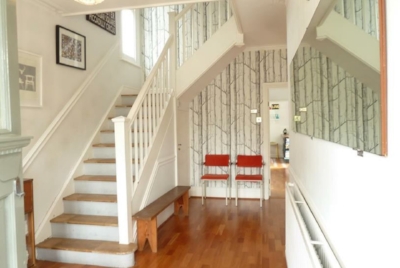 Totes my fave hallway of all time in our previous house in Caversham with my fave ever wallpaper, Cole & Son Trees.