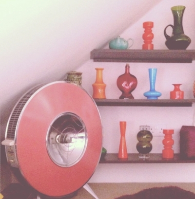 Stuart Eminson 's fabulously retro home demonstrates his individuality with a collection of 60's glassware.