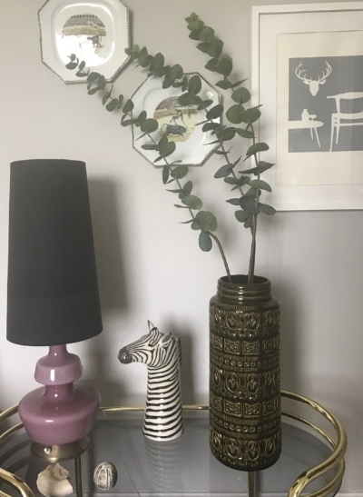 Faux eucalyptus from Country Baskets . Economical and long lasting.