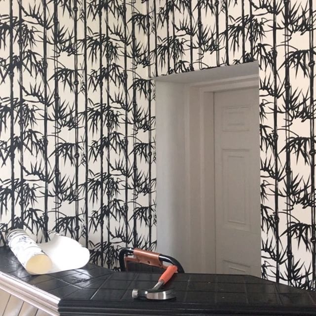 My fourth and most recent attempt. Wallpaper Bamboo from Farrow & Ball.