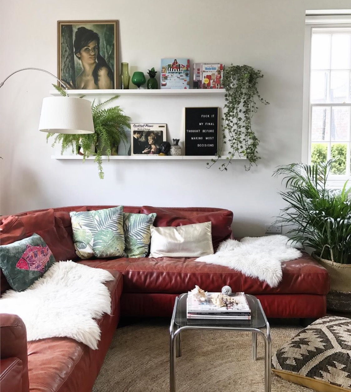 White, bright walls.