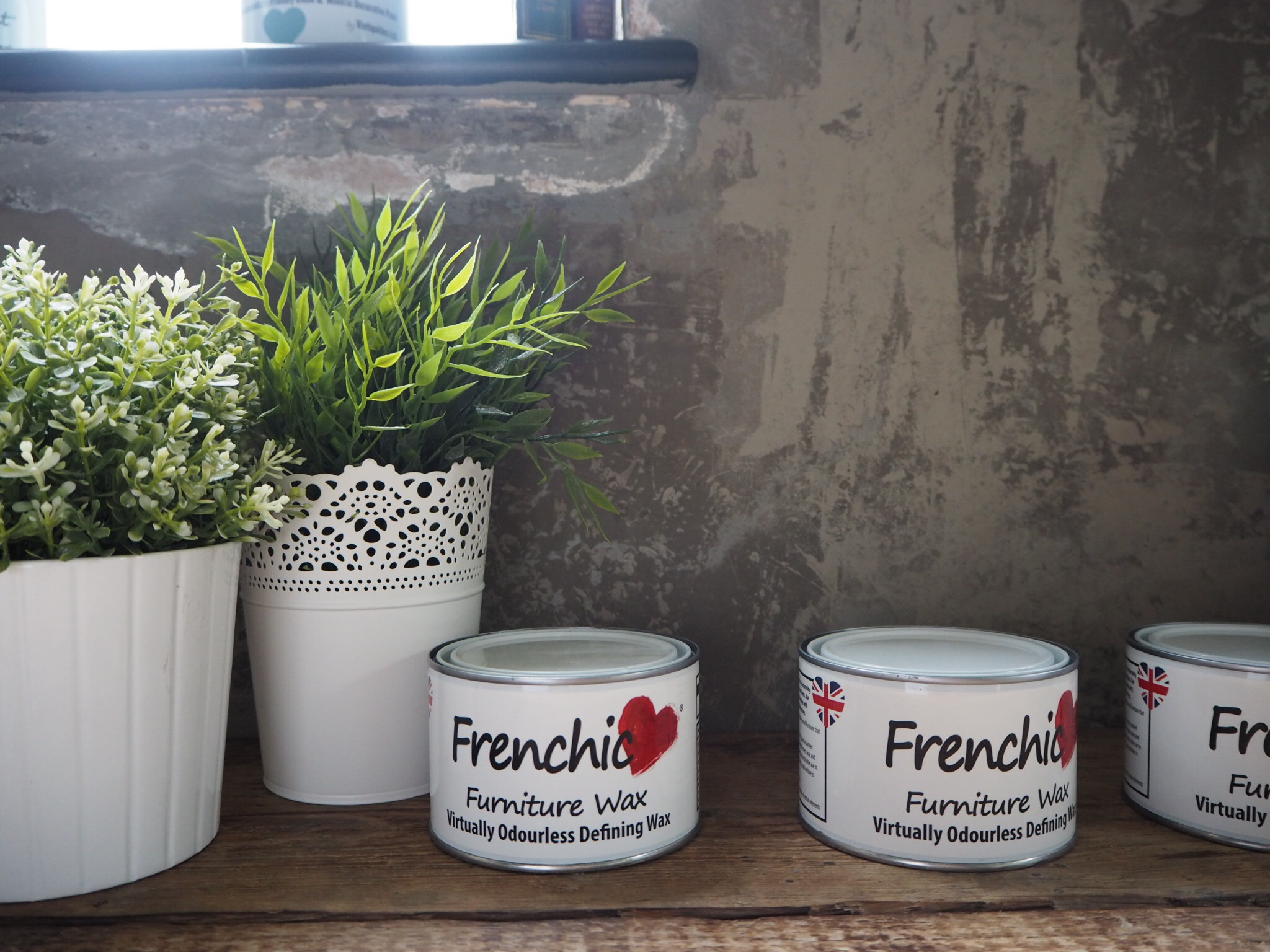 Defining wax, one of the many Frenchic products on display.