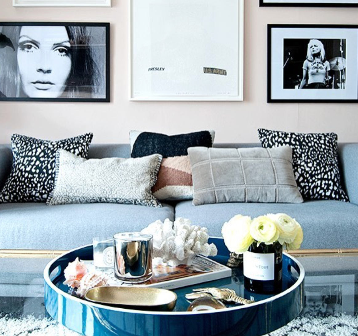 The coffee table tray taken up a level by Bianca of French For Pineapple .