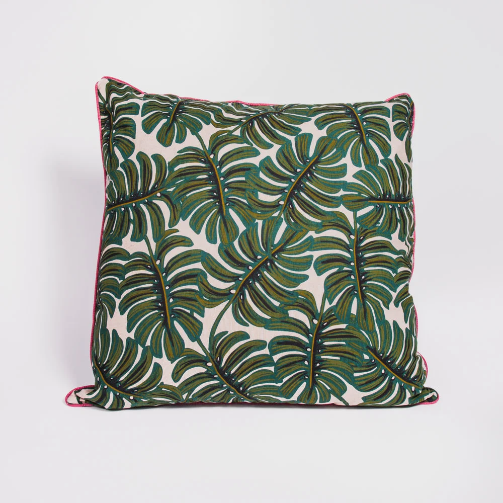 Large Monstera Cushion , Poppy & Honesty £52