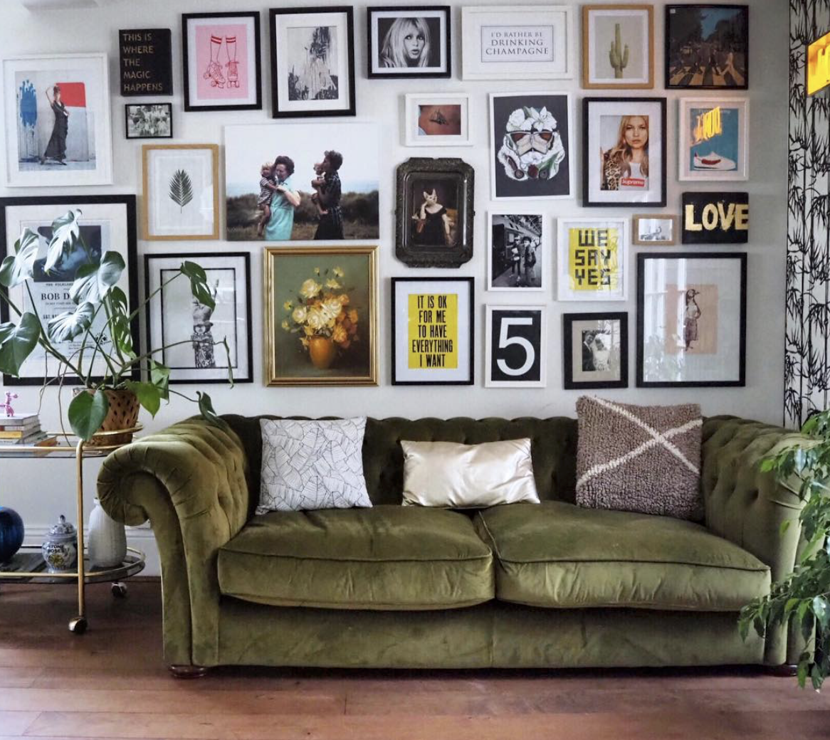 This forty five year old photograph (centre) has been blown up and looks perfectly at ease with more modern prints.