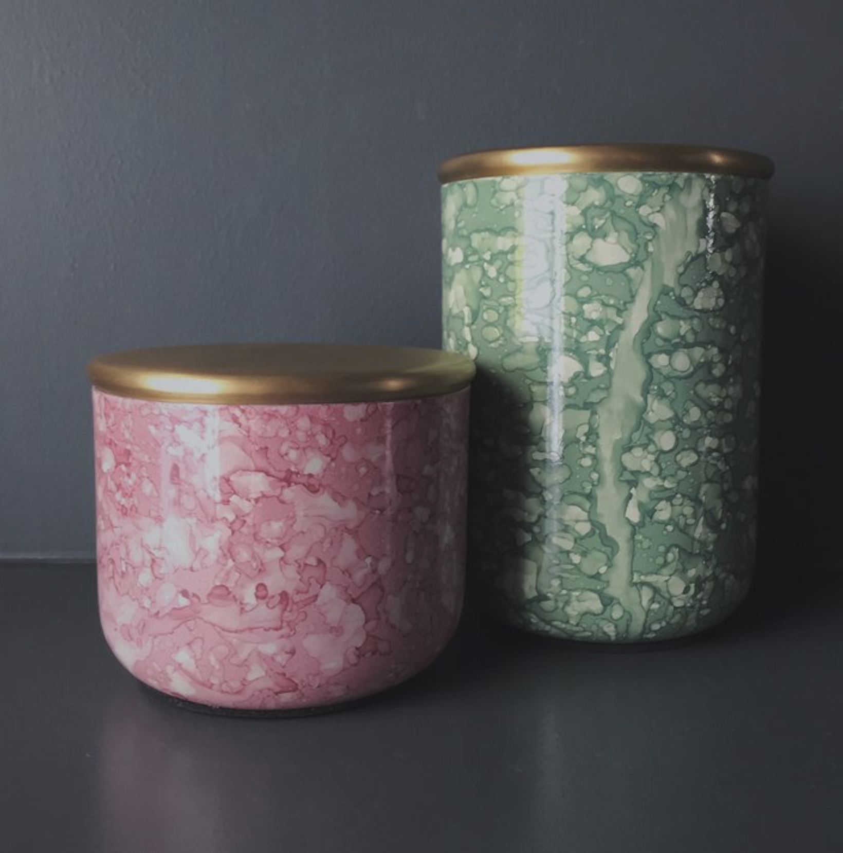 Marbled Green & Pink Storage Containers - from £12 Homeplace