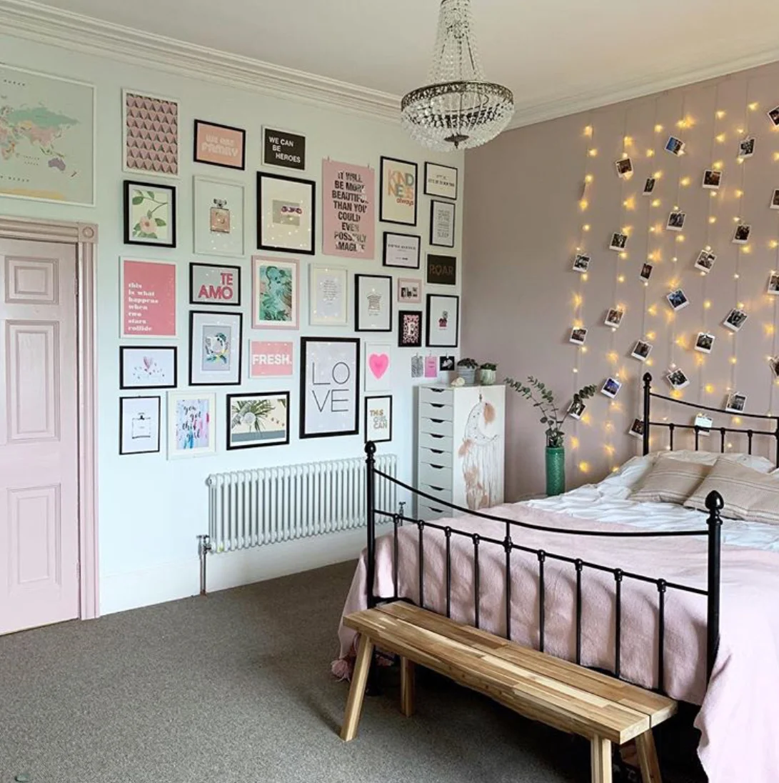 This gallery wall and light curtain were both quick jobs that didn’t take long but made a massive difference to Ella’s room.