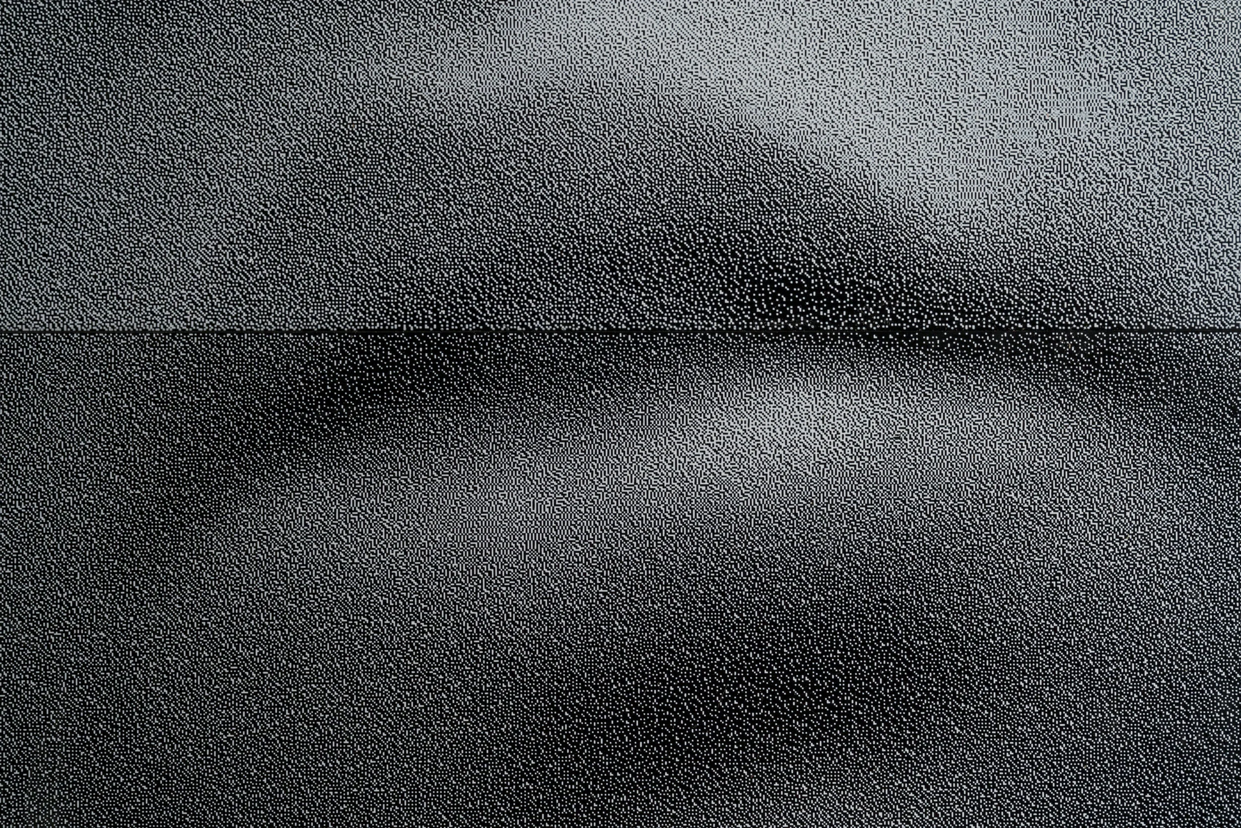   ICU ; 260cm x 300cm; hand-printed silkscreen. white ink on industrial black acrylic sheeting; 2019. (detail)  