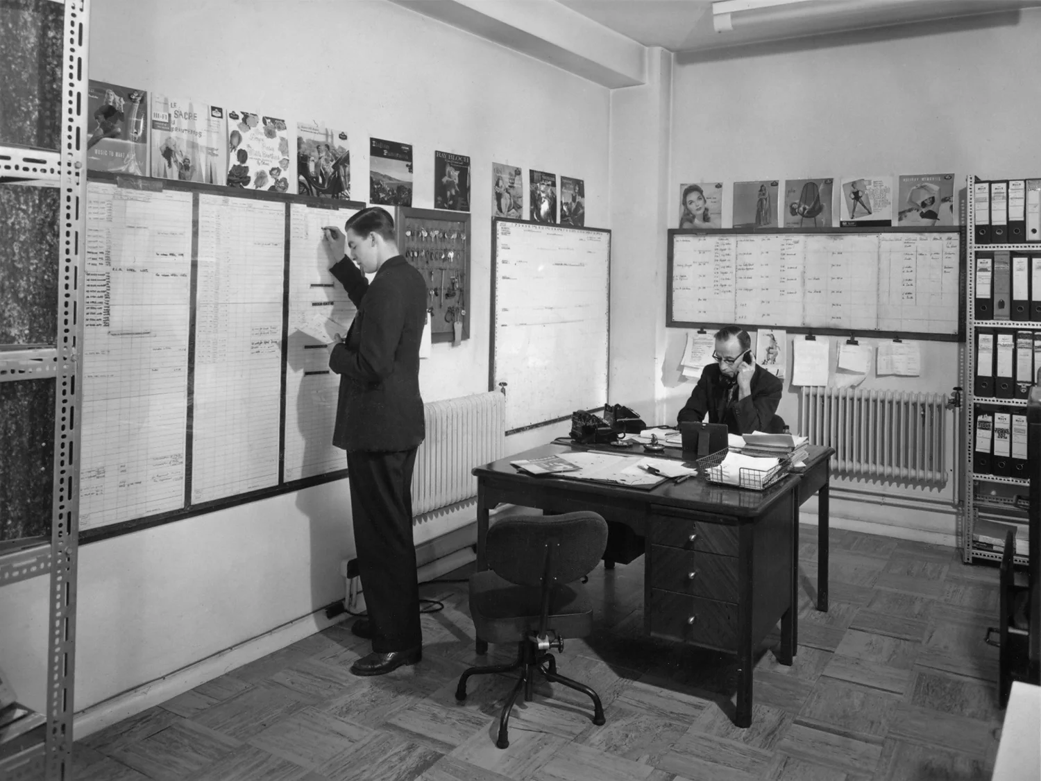 Kevin working as a 'progress chaser' at Decca, early 1960s