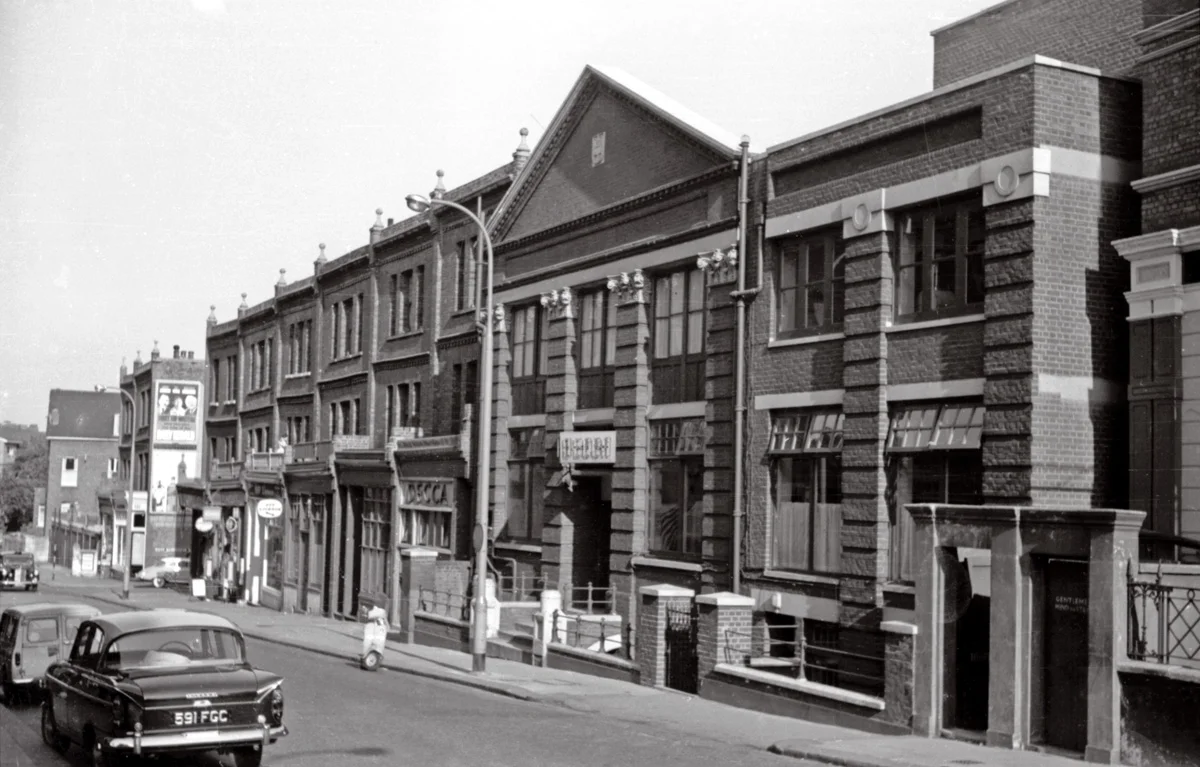 BROADHURST GARDENS IN 1963, WITH DECCA STUDIOS ON THE RIGHT
