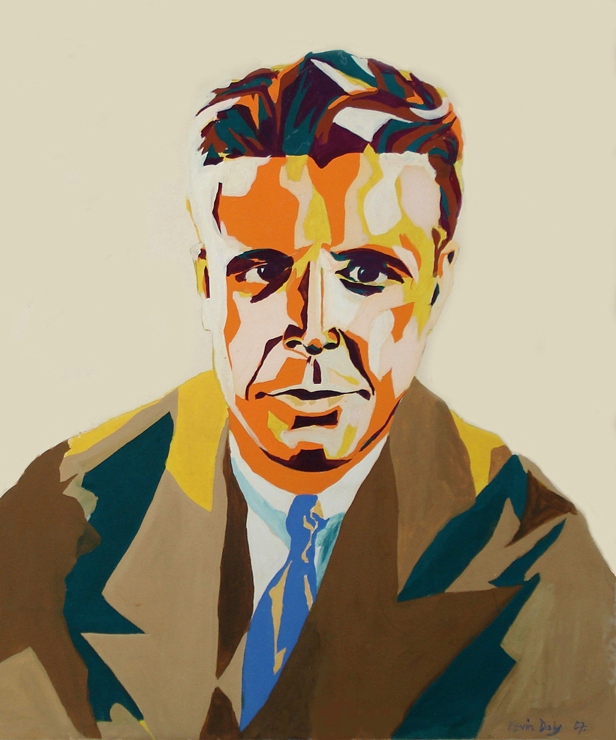 Kevin's painting of film star Dick Powell, 1967