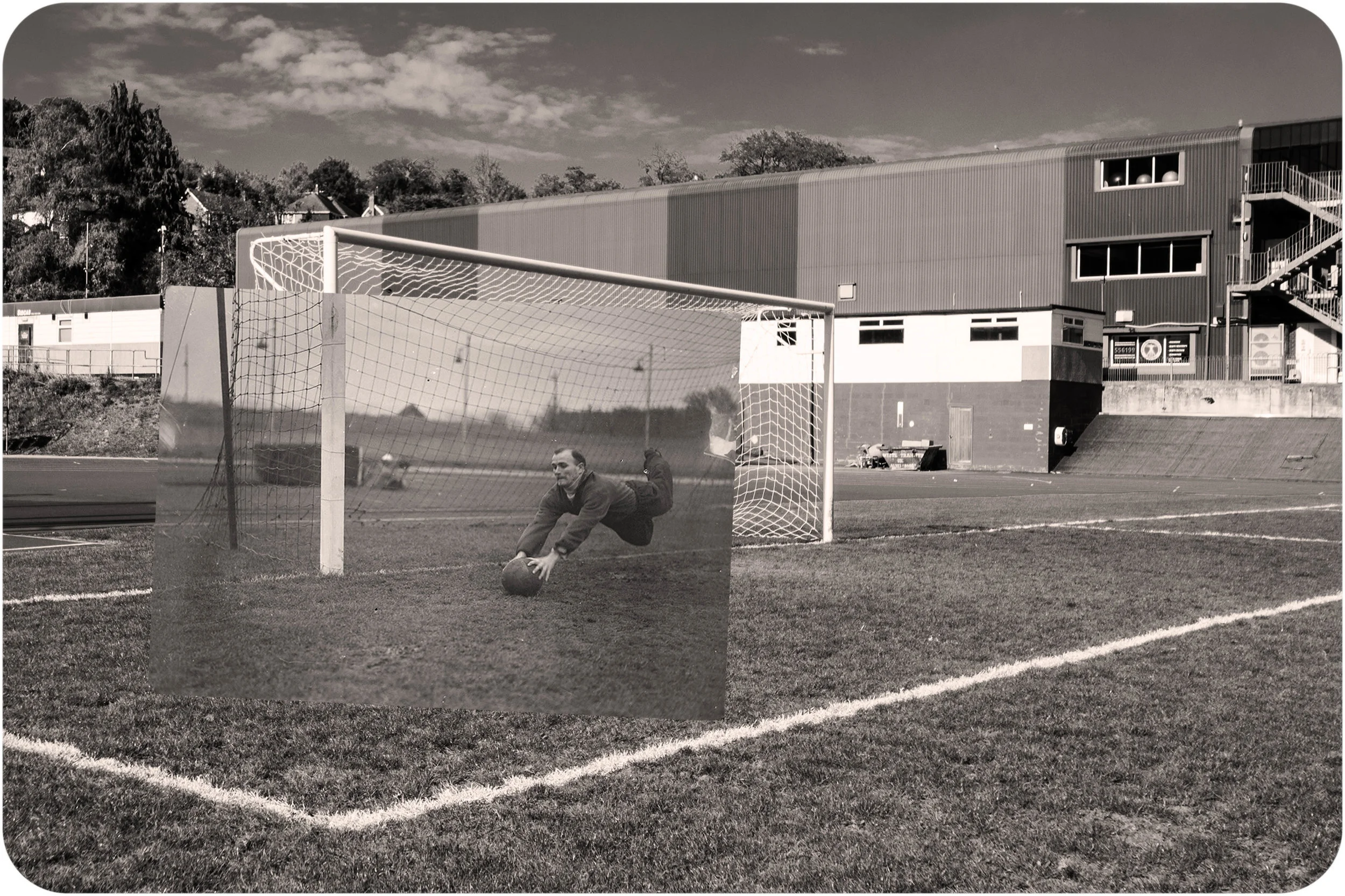 Playing goalie. Withdean Stadium. Brighton