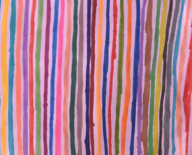 Lines on Lavender, marker on paper, 7 x 5.5 inches