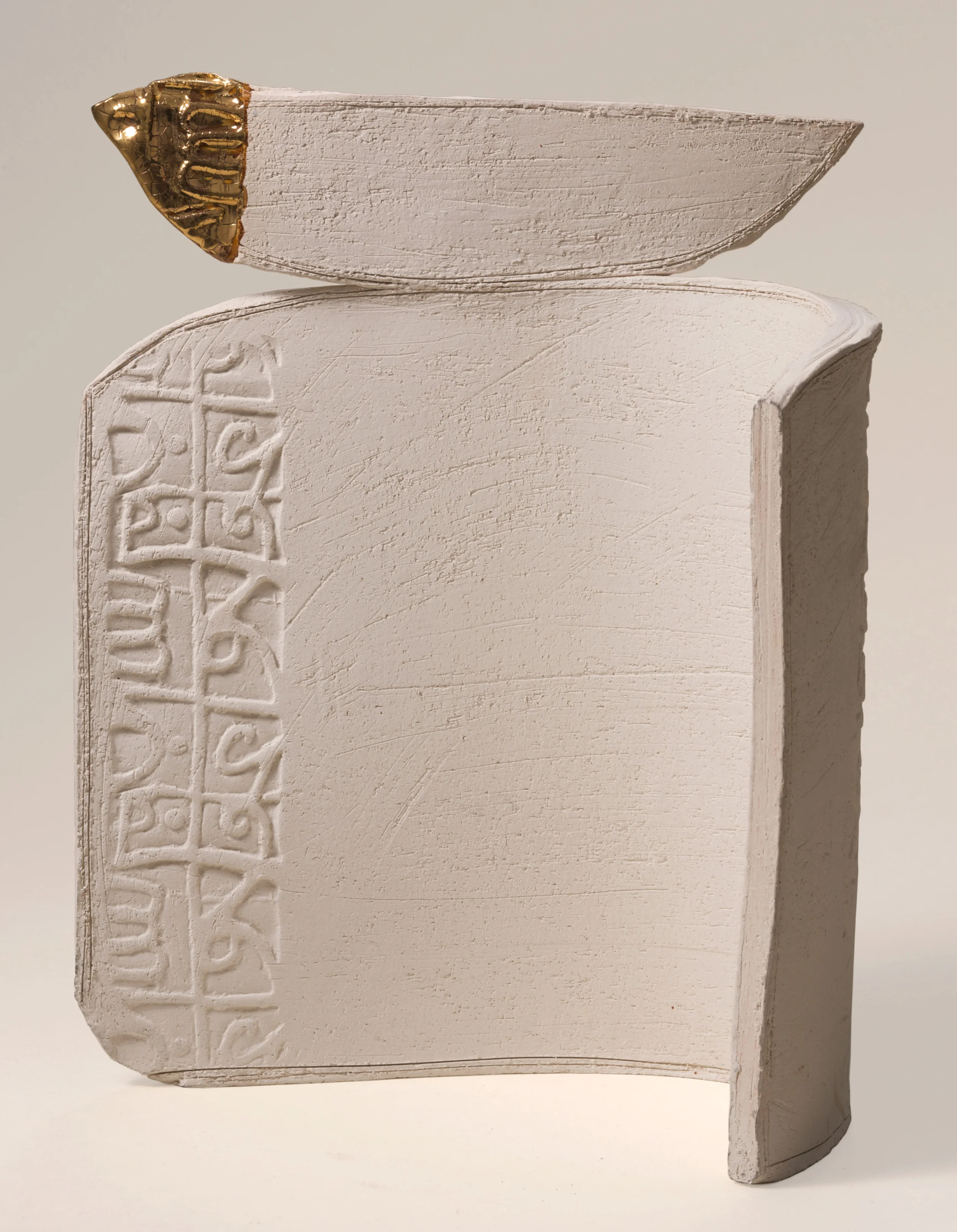 Golden Bird Earthstone and gold 24x20cm 2008 Private Collection UK