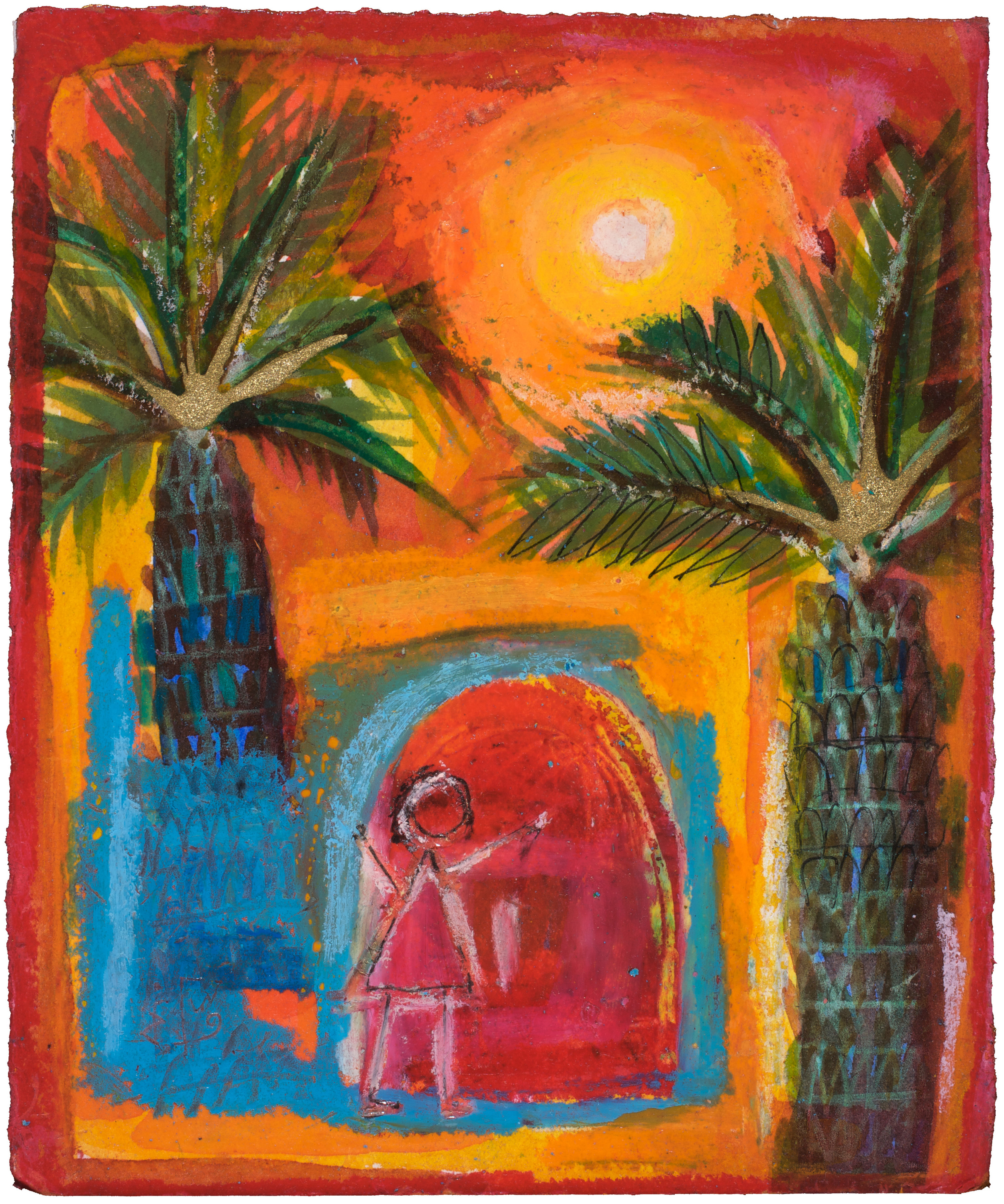 Saadiya Weeping Palms Stolen Childhoods Watercolor 17x14cm 2004 Private Collection UK