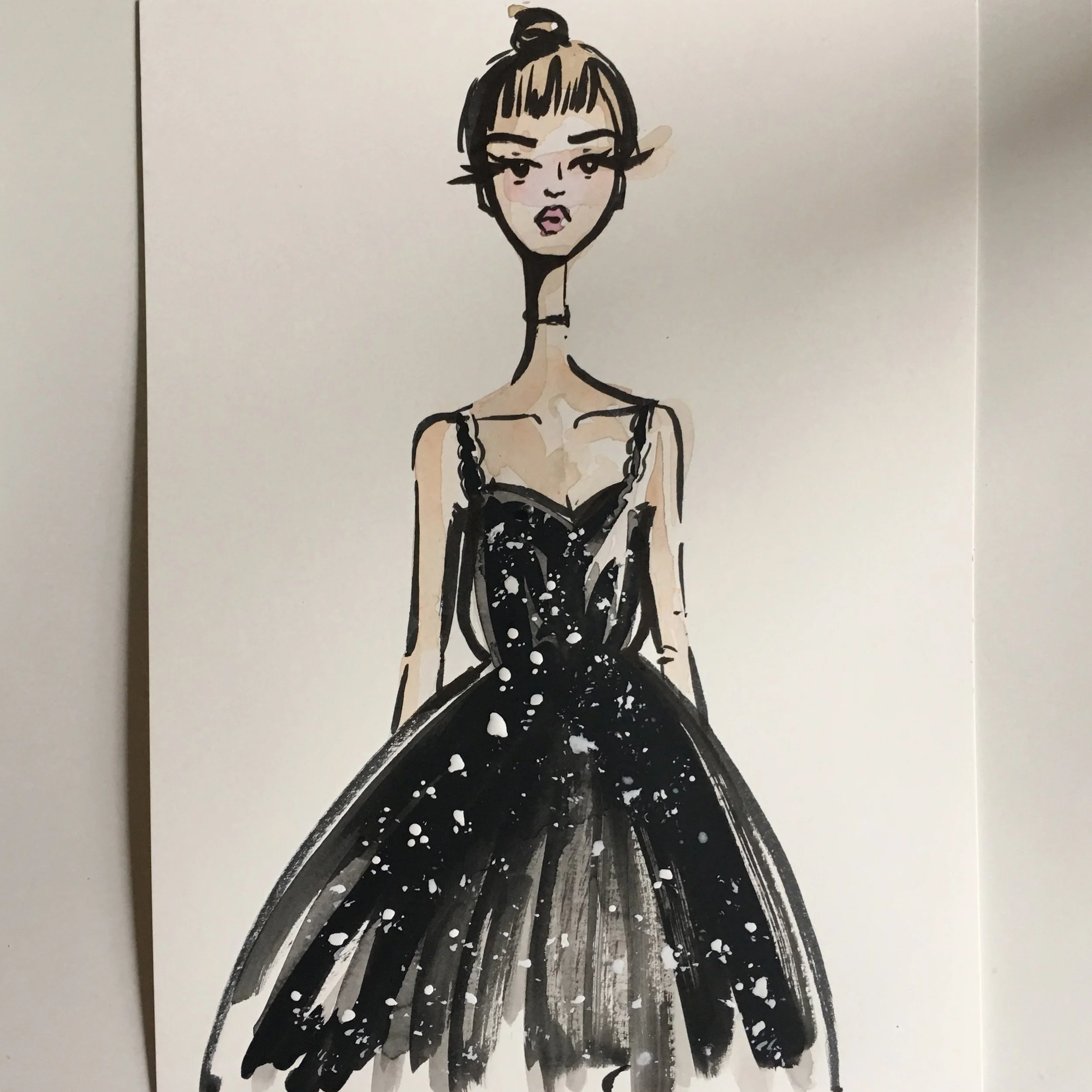 Lady in Black Dior Tulle Gown
