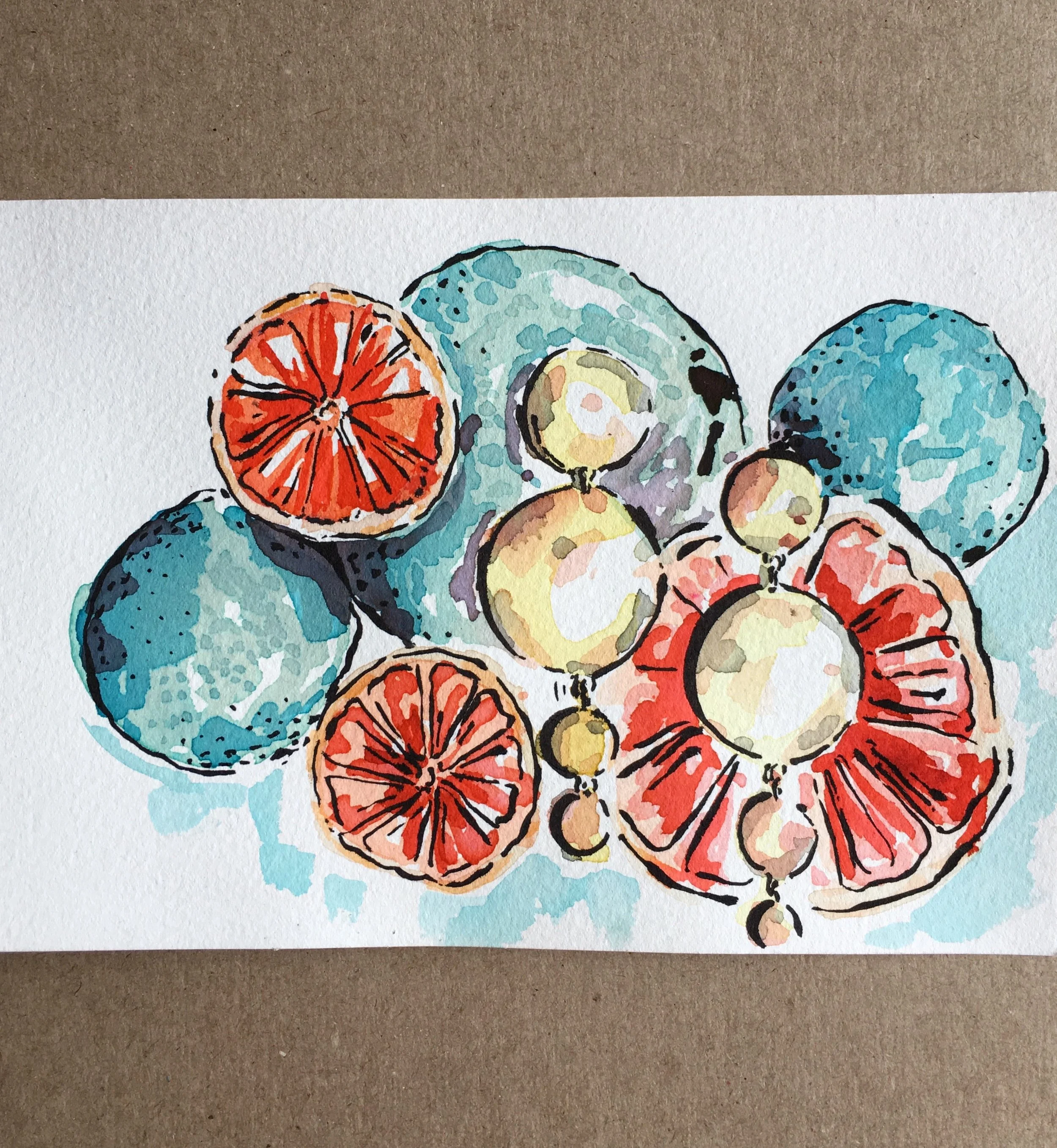 Earrings and blood oranges