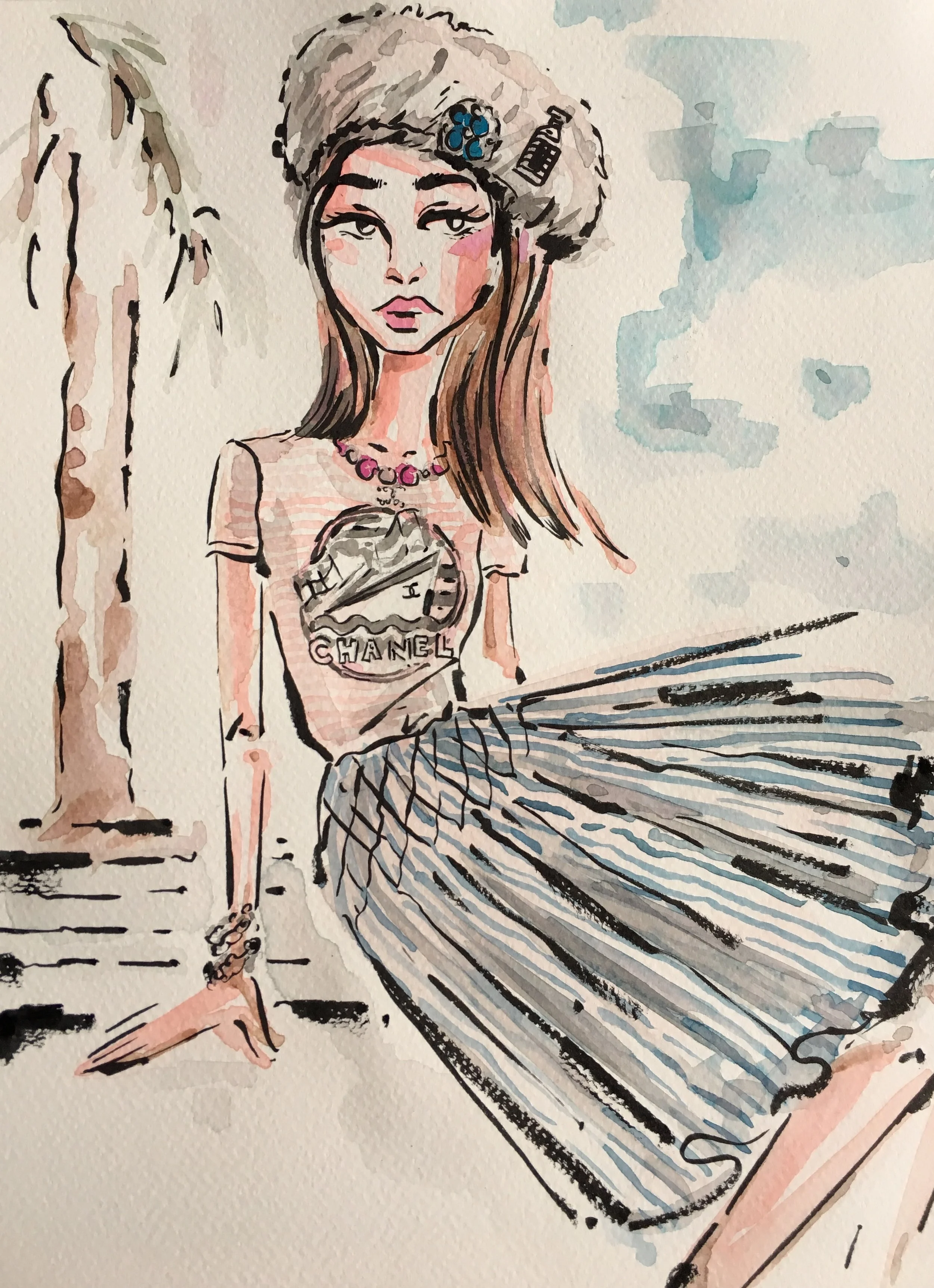 Model in Chanel in Cannes