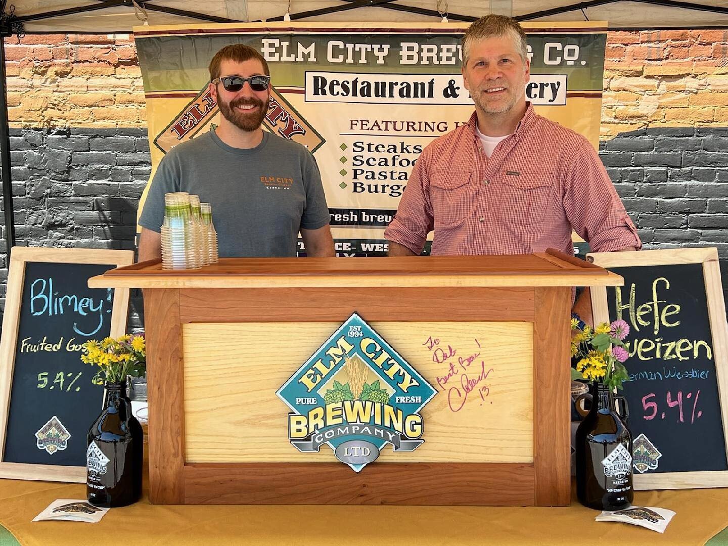 Elm City is proudly pouring our Blimey and Hefeweizen downtown at the Taste of Keene Festival! Be sure to say hello to Steve and Pete before coming down to the restaurant for dinner 🍻 cheers!