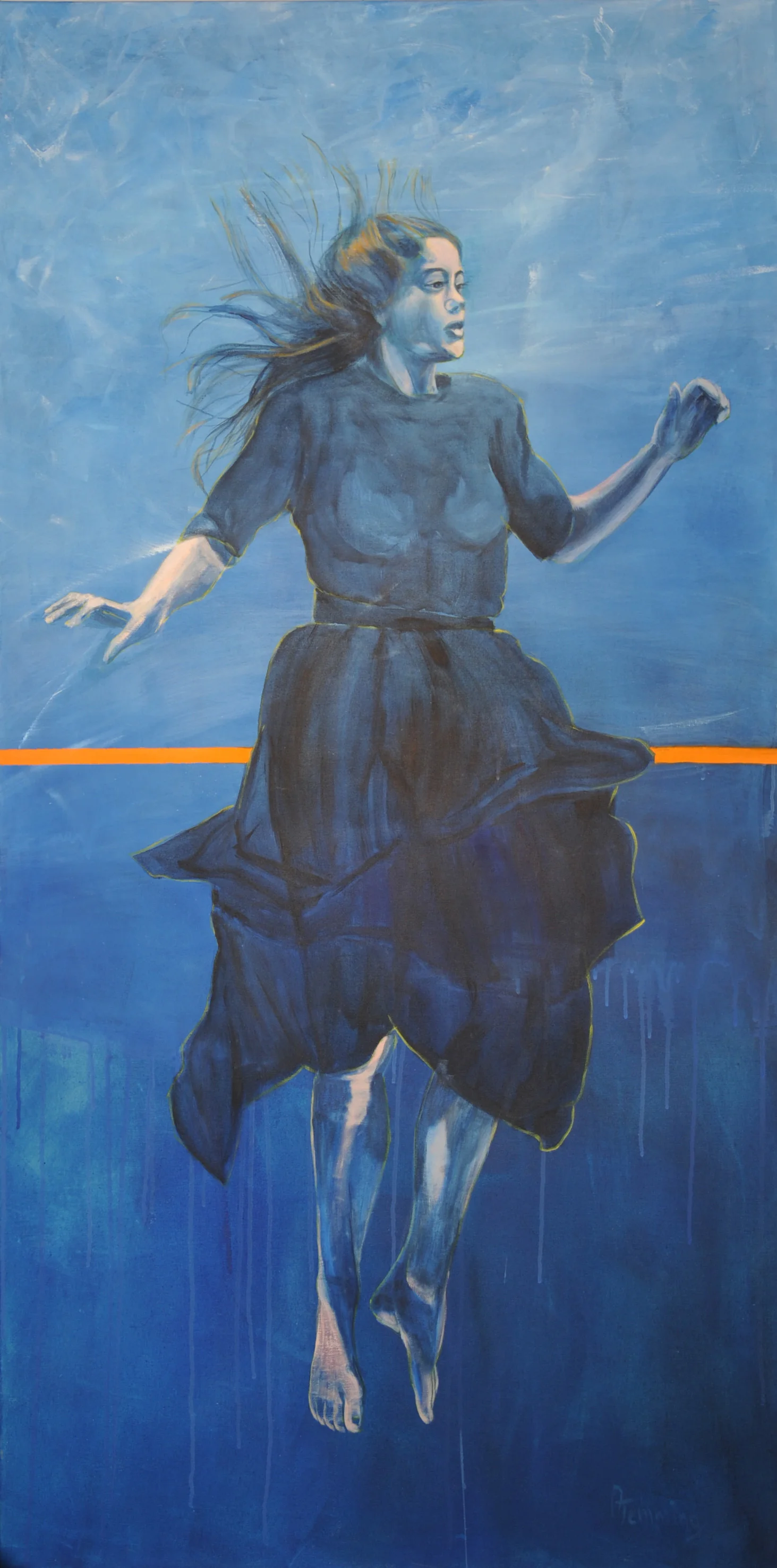 Frau In Blau