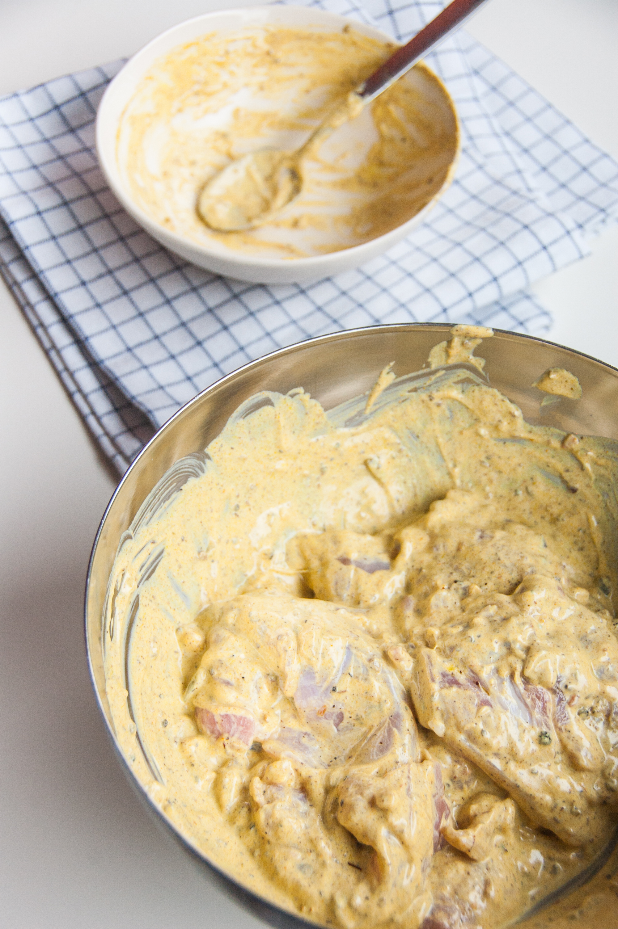 Chicken tikka salad with mint chutney - a perfect pairing of eastern and western kitchen traditions
