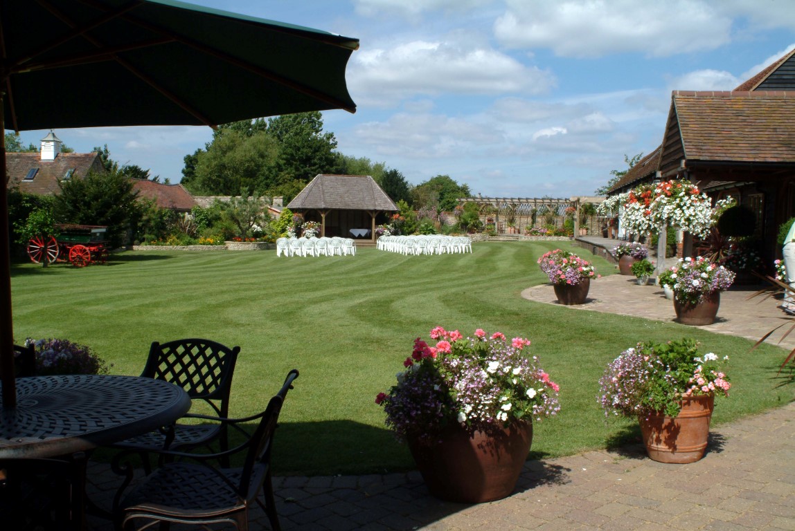 Freshly mown lawn in the gardens