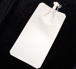 White squeeze flask pouch with spout