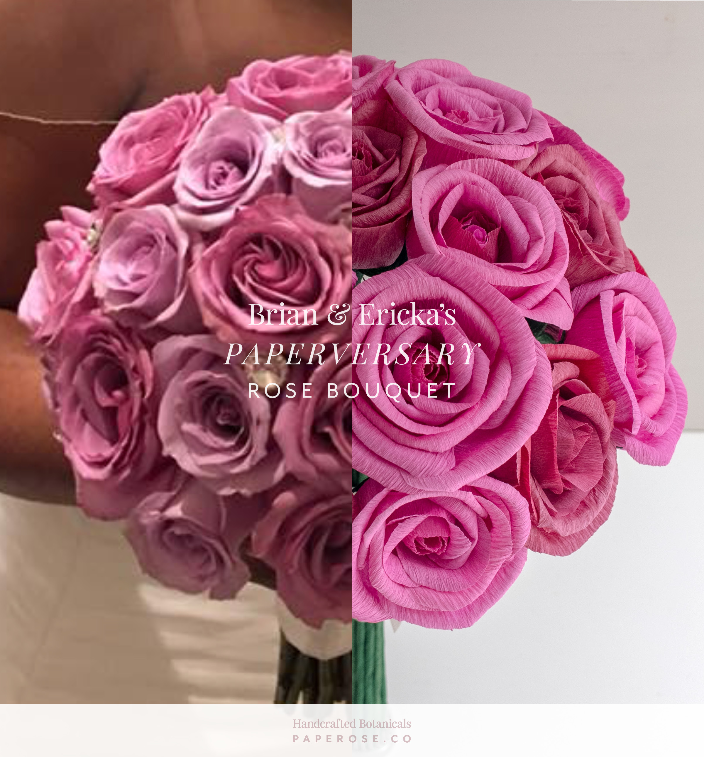 Brian & Ericka’s Paperversary Rose Bouquet