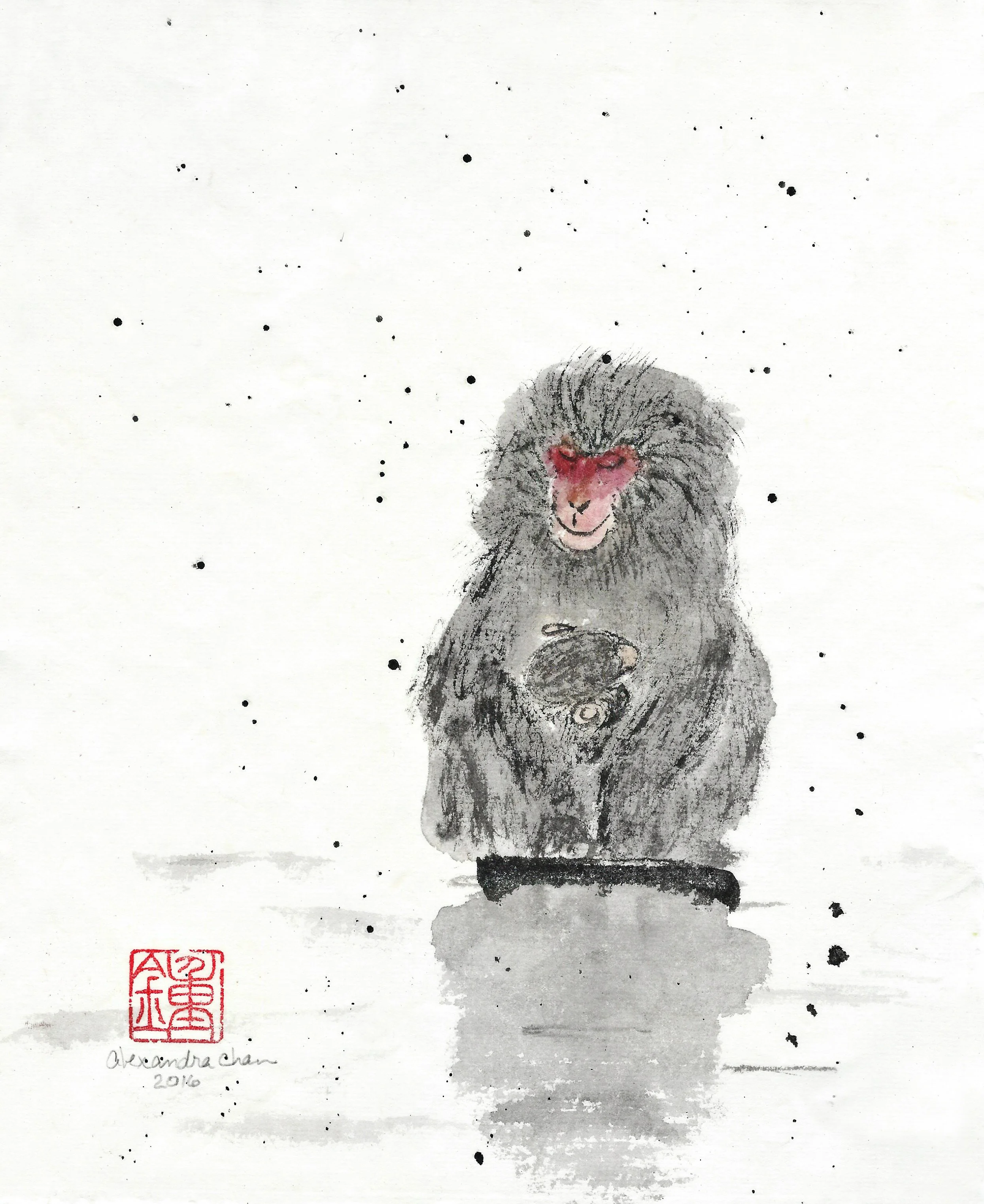 Monkey in Snow