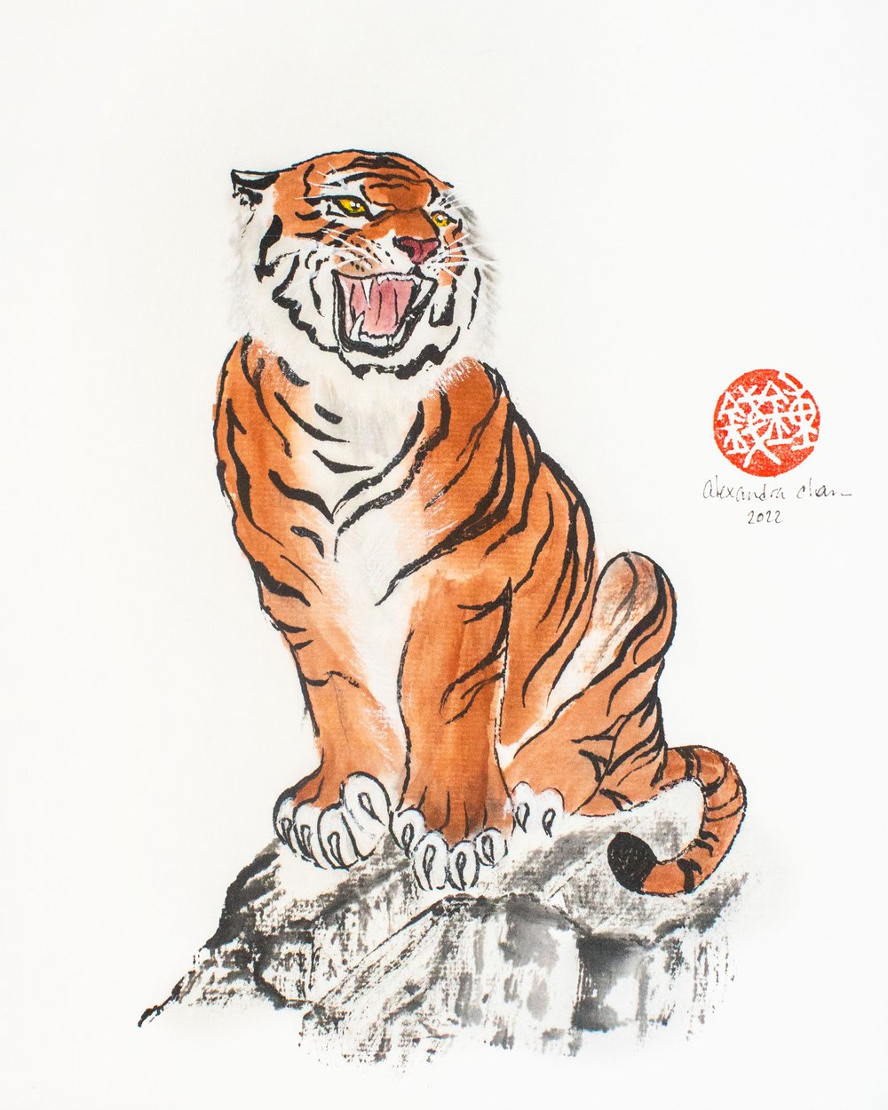 Tiger Line Art - Chinese Year of the Tiger | Canvas Print