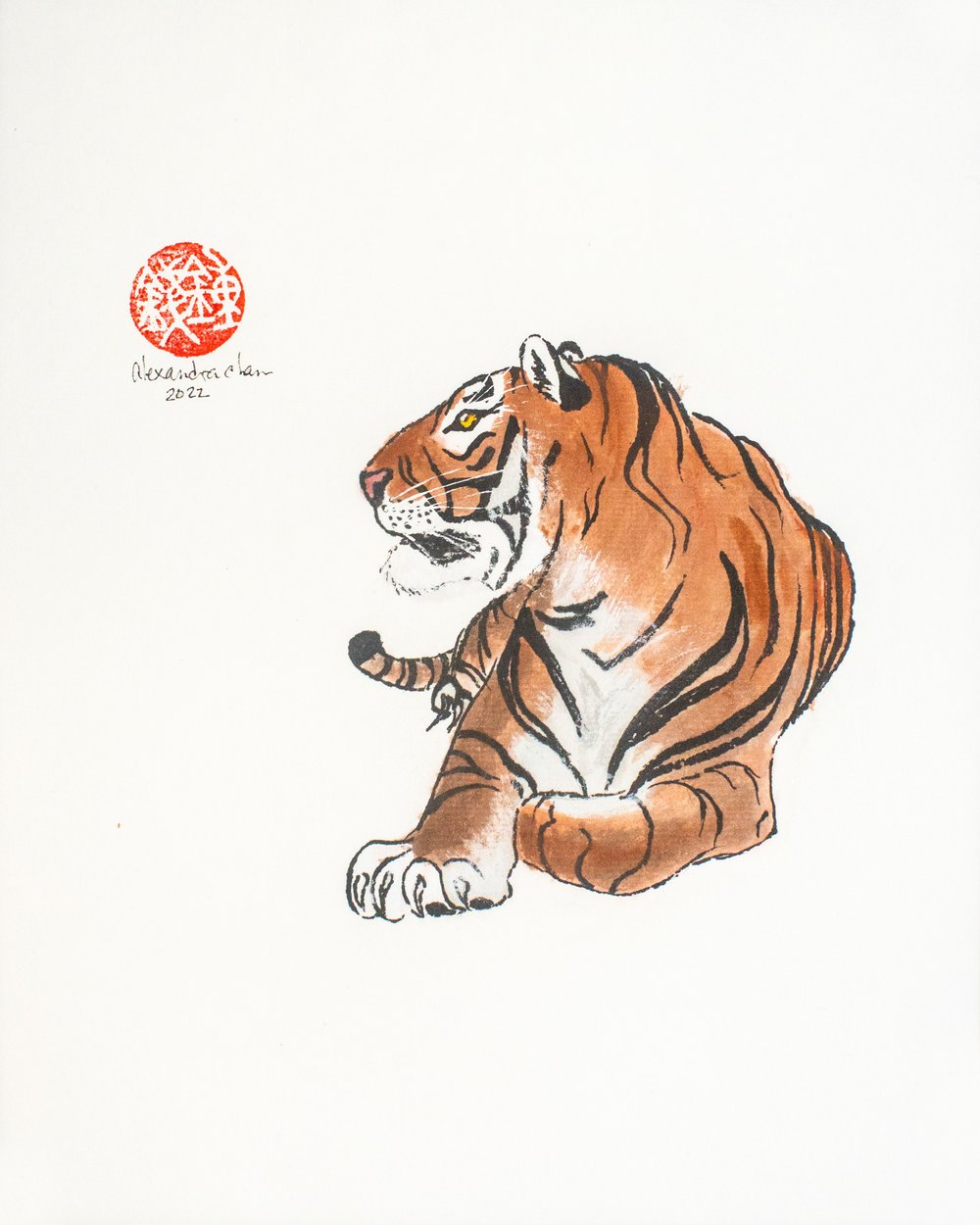 Tiger Line Art - Chinese Year of the Tiger | Canvas Print