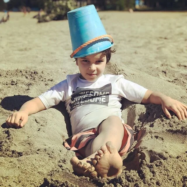 King of the Beach. 
#ihadnothingtodowiththis #kids #beachkid #kingofthebeach #myheart