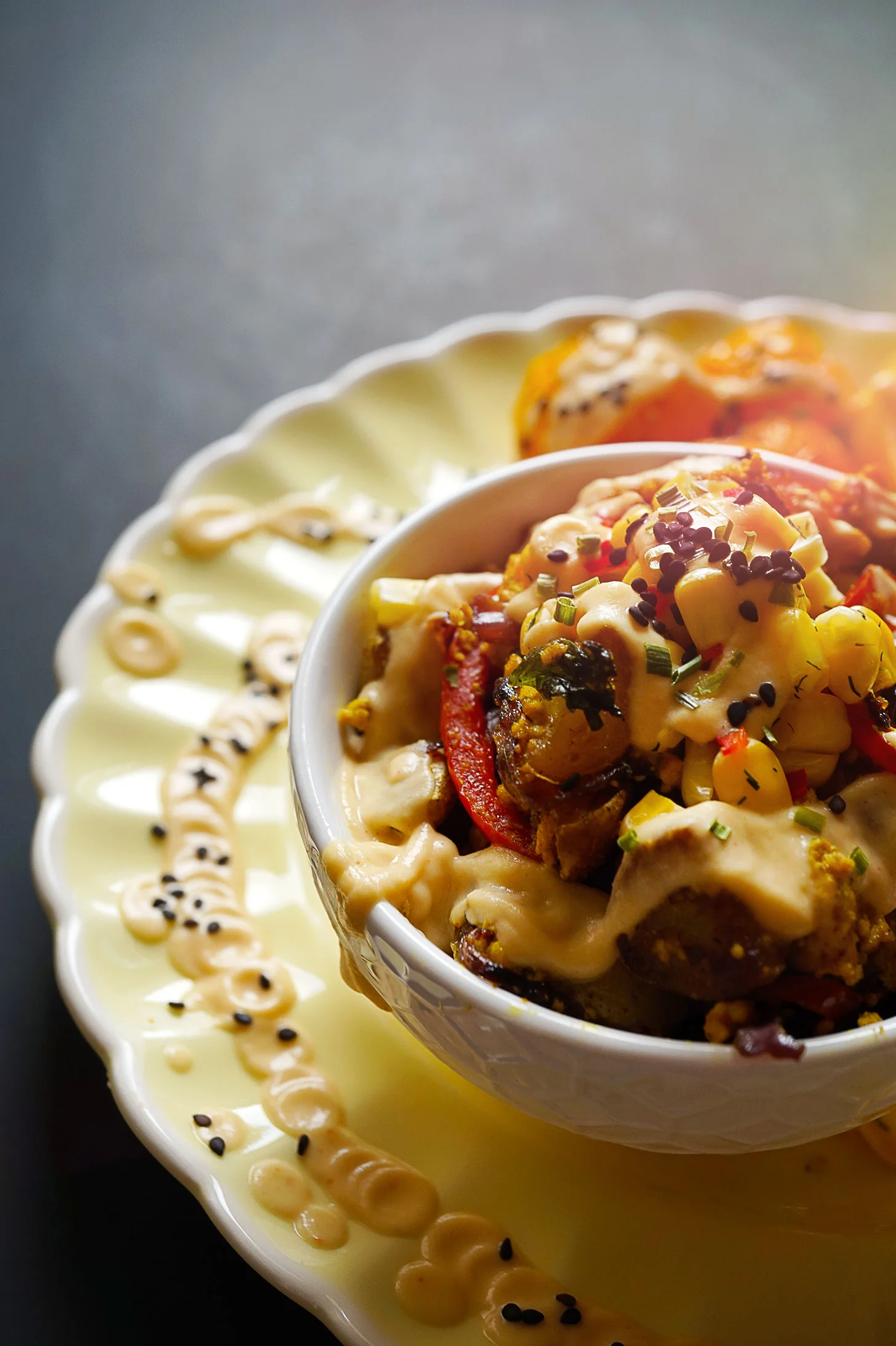 Breakfast Hash with a Smoked Cauliflower Cheese Sauce