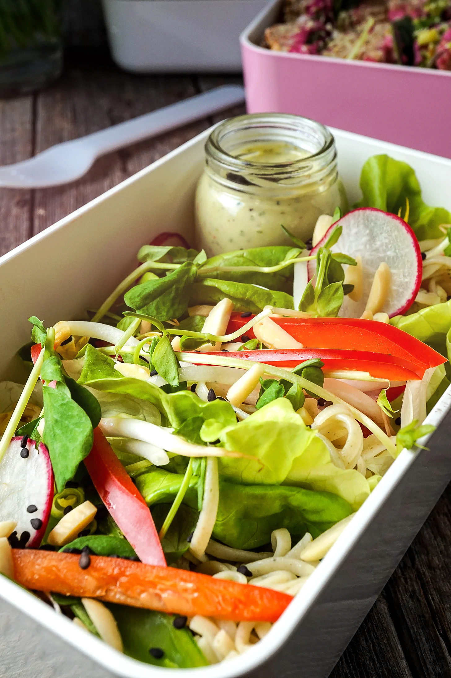 Smoked Tofu Noodle Bowl with Spicy Avocado Cream Sauce