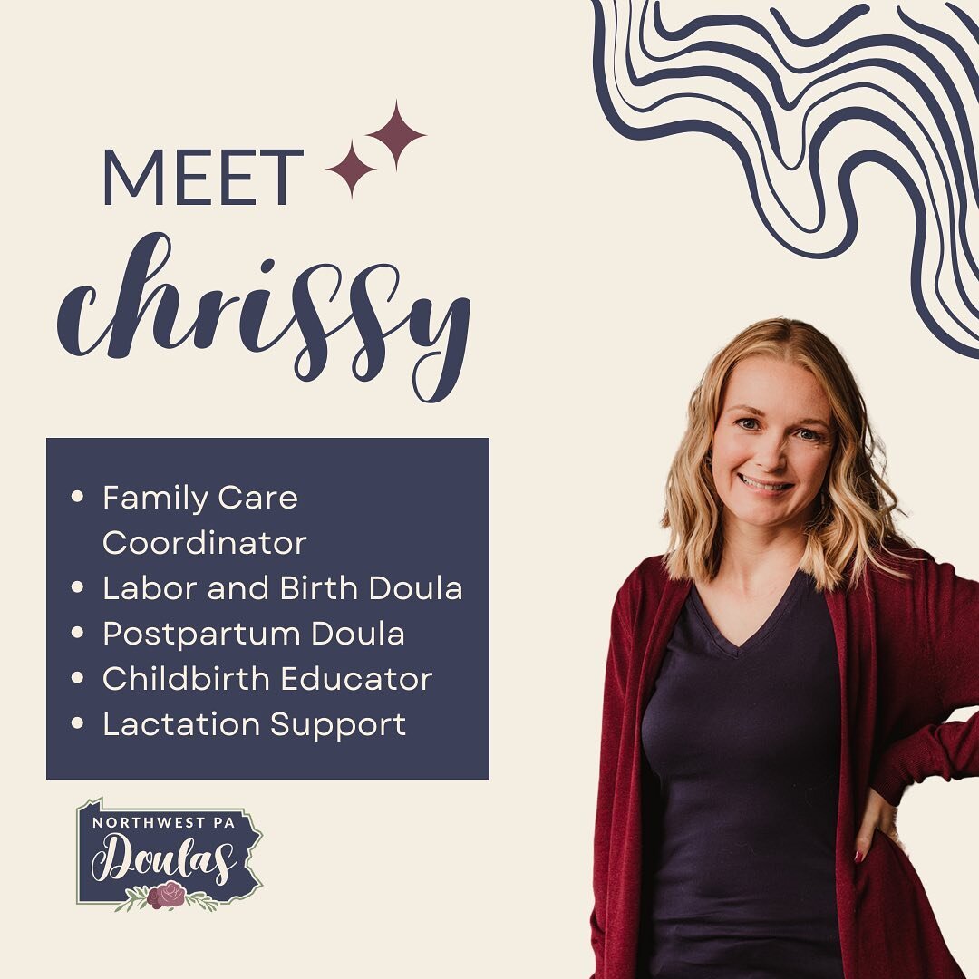 ✨Meet Chrissy✨⁣⁣
⁣⁣
I own and operate Northwest PA Doulas and am the face behind this account. 👩&zwj;💻⁣⁣ 
⁣⁣
I started my journey as a peer breastfeeding counselor (you may have heard of La Leche League) 9 years ago. I  became a childbirth educator