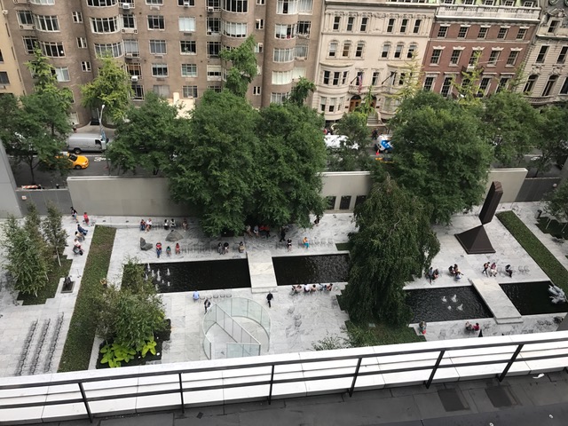 Use of a rooftop garden across from the MOMA