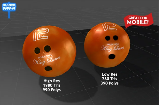  High and low resolution balls. 