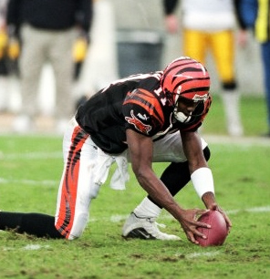 Akili Smith started seventeen games, winning only three contests, over four seasons with the Bengals.