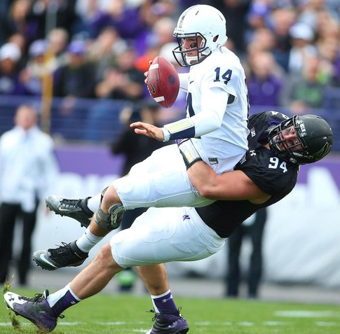 Dean Lowry (#94) grew up in Rockford, Ill. and attended Northwestern University.