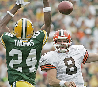 Cornerback Joey Thomas (#24) was one of the Packers' third round selections in the 2004 draft.