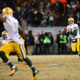 Aaron Rodgers returned from a broken collarbone and threw this game-winning pass to Randall Cobb.