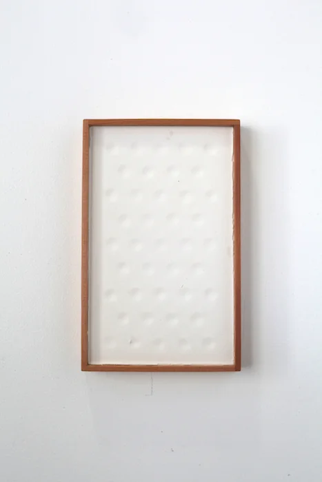  Settled  plaster, wood panel  6 -1/2” x 10- 1/4 x 1-1/2” 