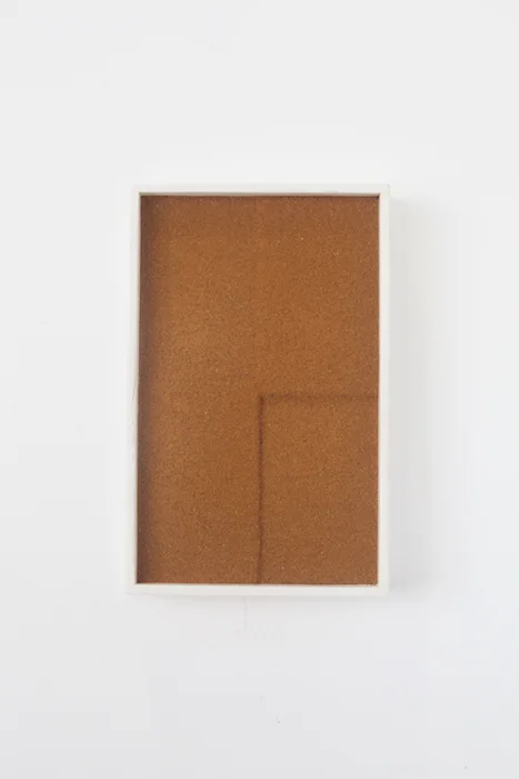  Iron  sand, paint, wood panel  6-1/2” x 10-1/4”x 1-1/2” 