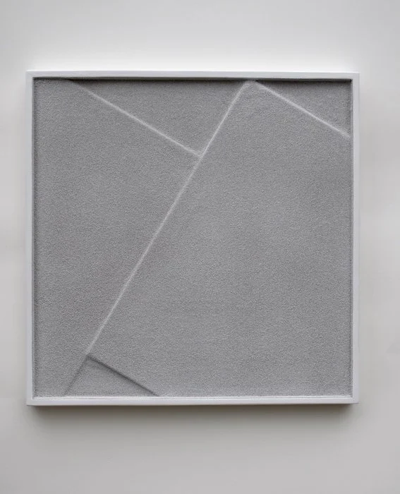 Shift  sand , paint on panel  15 x 15 x 1.75”  2022 