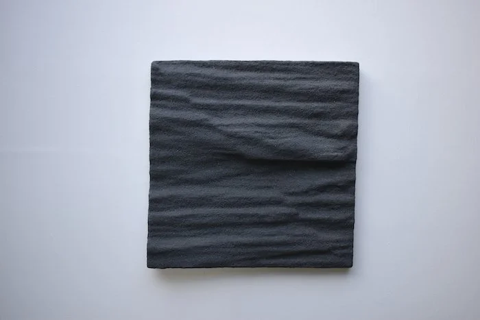  Night sea sand , paint on Doug fir panel  13-1/2” x 13-1/2” x 1-3/4” 2021 