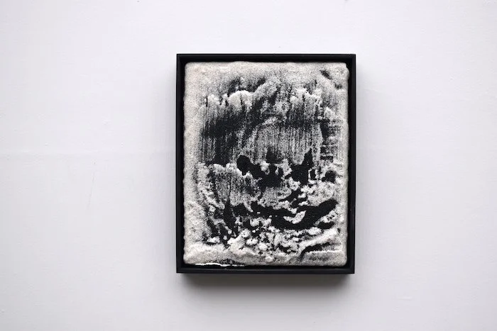  Backwash sand on panel, redwood frame   9.5 x 8 x 1.75” 2023 