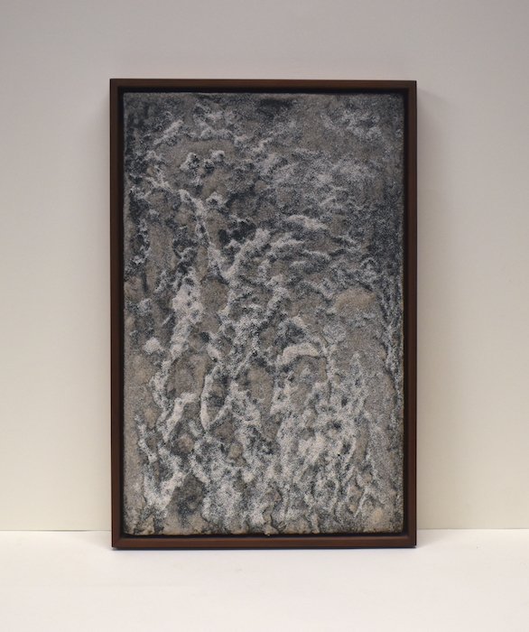  snowmelt  12 x 18 x 1.5”  sand, concrete on wood panel, redwood frame  2023 