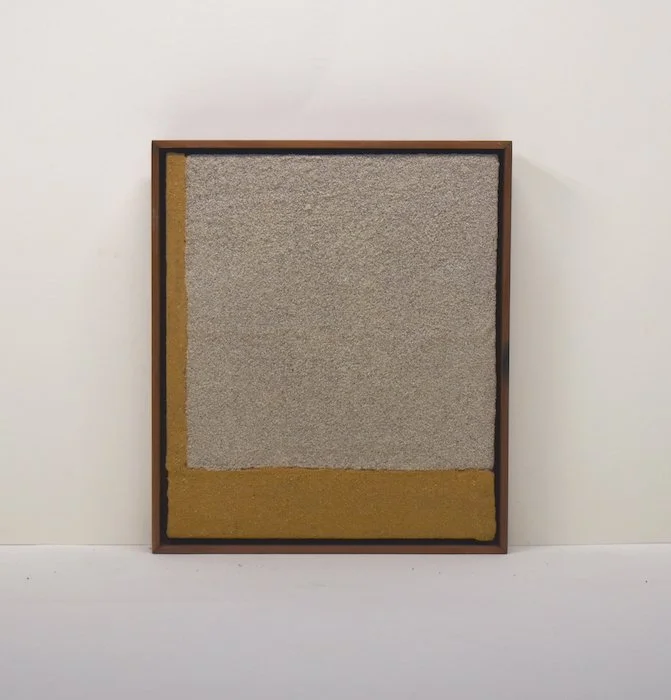  L  8 x 9 x 1.25” sand, wood panel, redwood frame   2023 